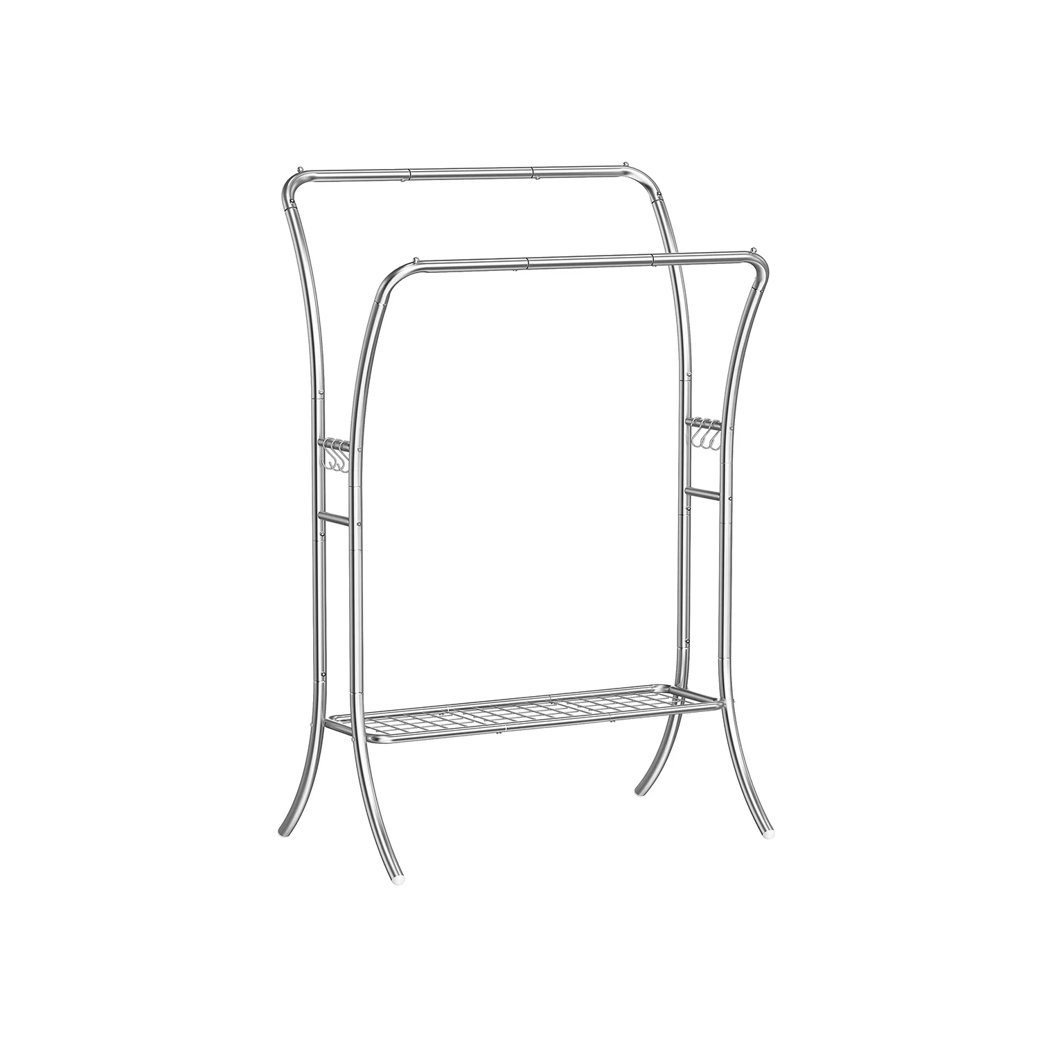 Metalowy wieszak na ubrania z 6 czarnymi wieszakami - Image 2