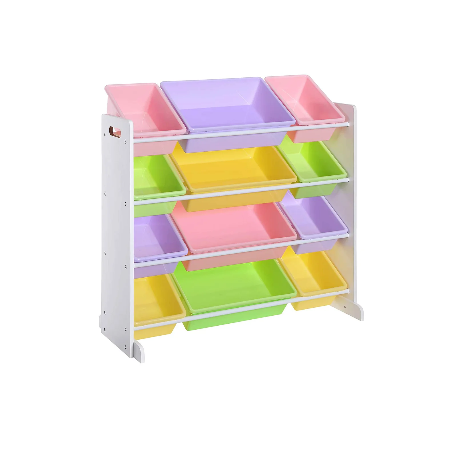Półka do pokoju dziecięcego z 12 plastikowymi pudełkami PP - Image 3