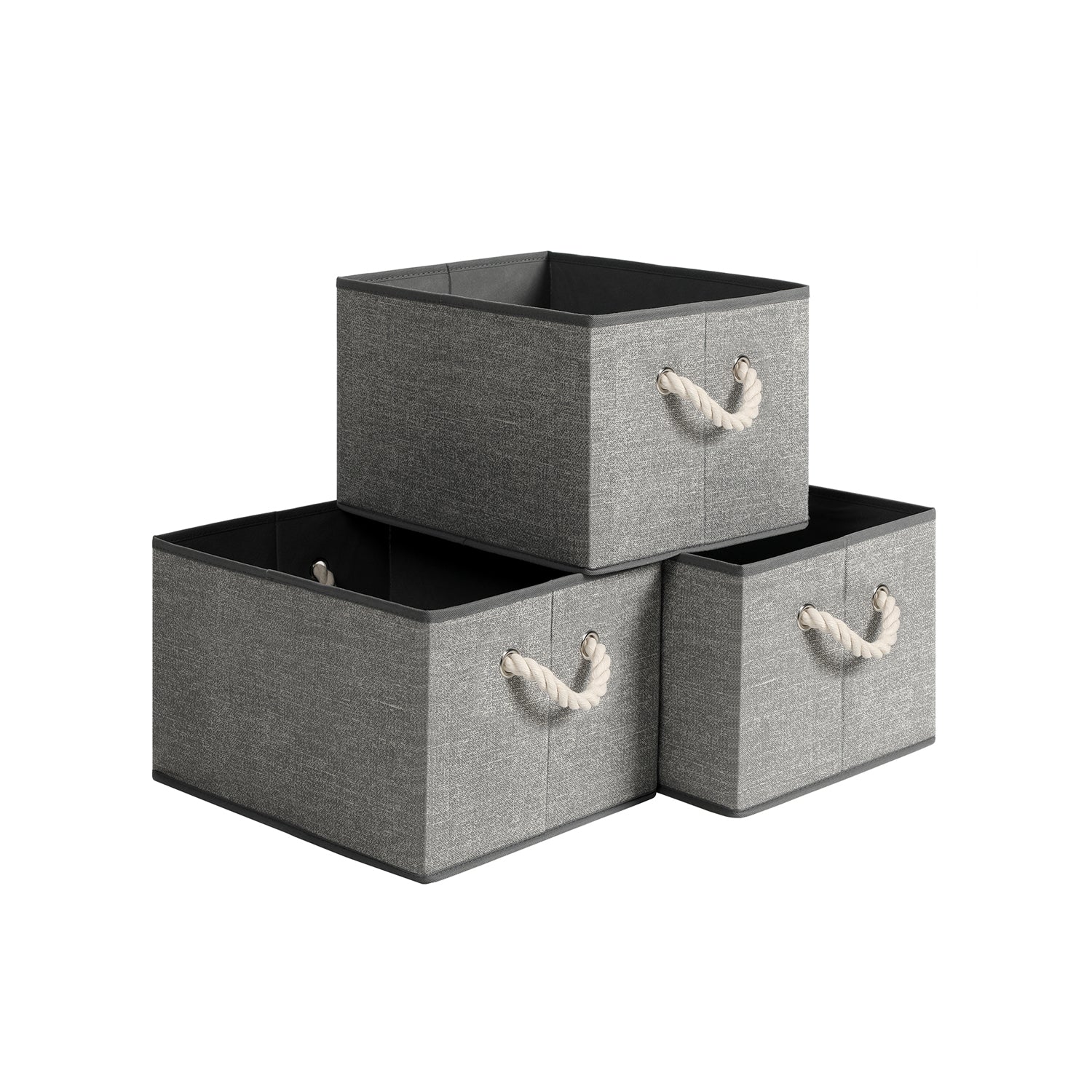 Pudełka materiałowe z pokrywkami, zestaw 3 szt - Image 2