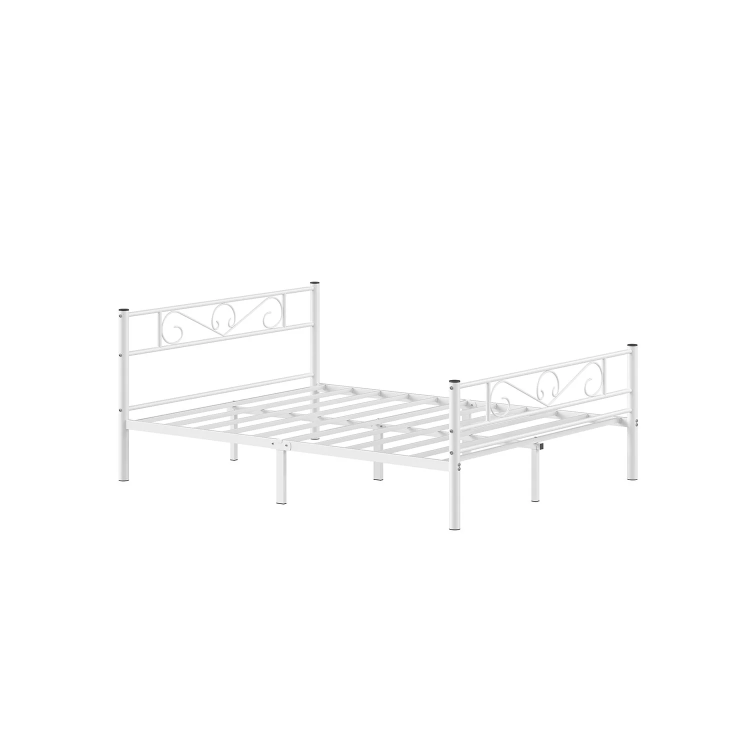 Rama łóżka pojedynczego wykonana z metalu w kolorze białym - Image 3