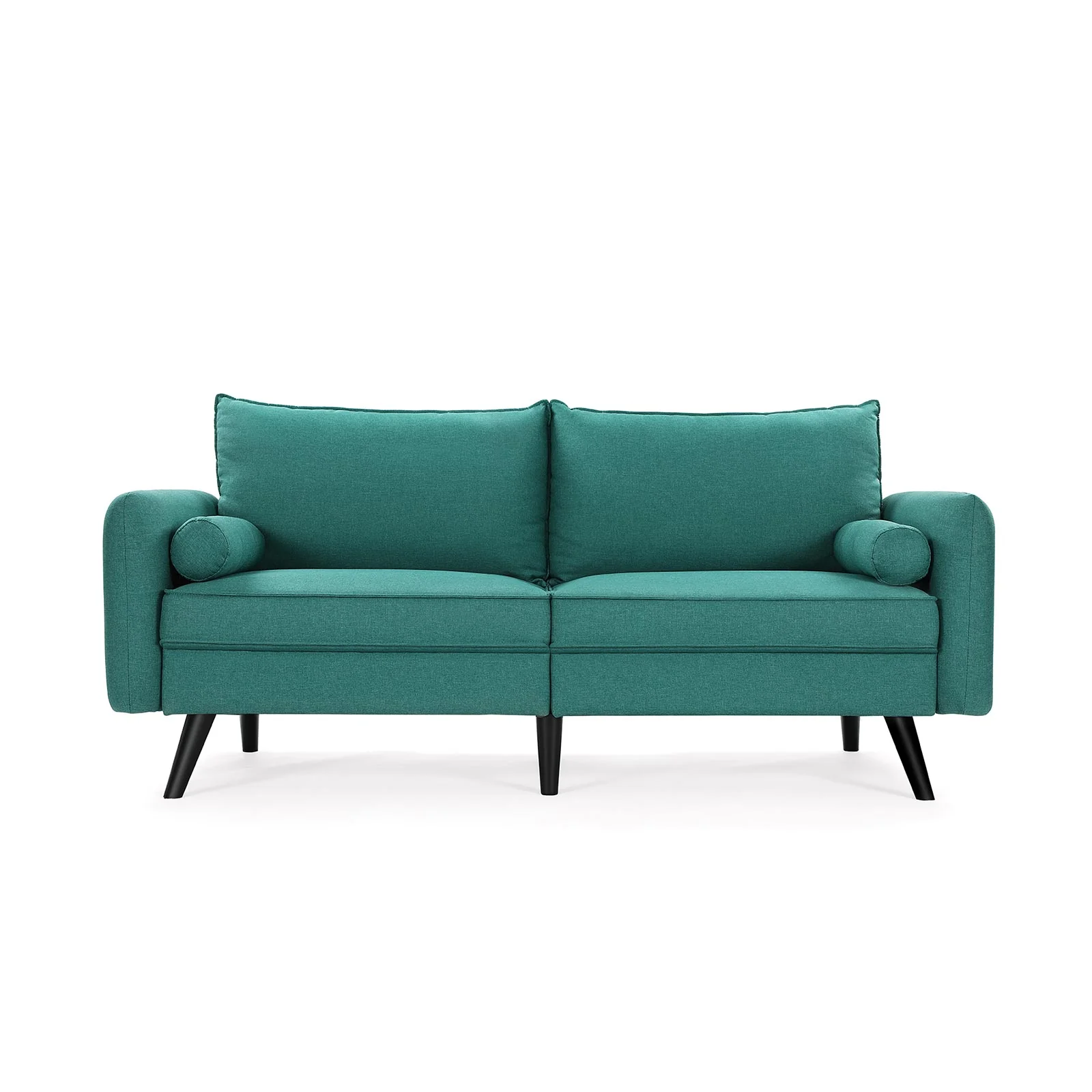 Sofa 3-osobowa z pokryciem z imitacji lnu - Image 2