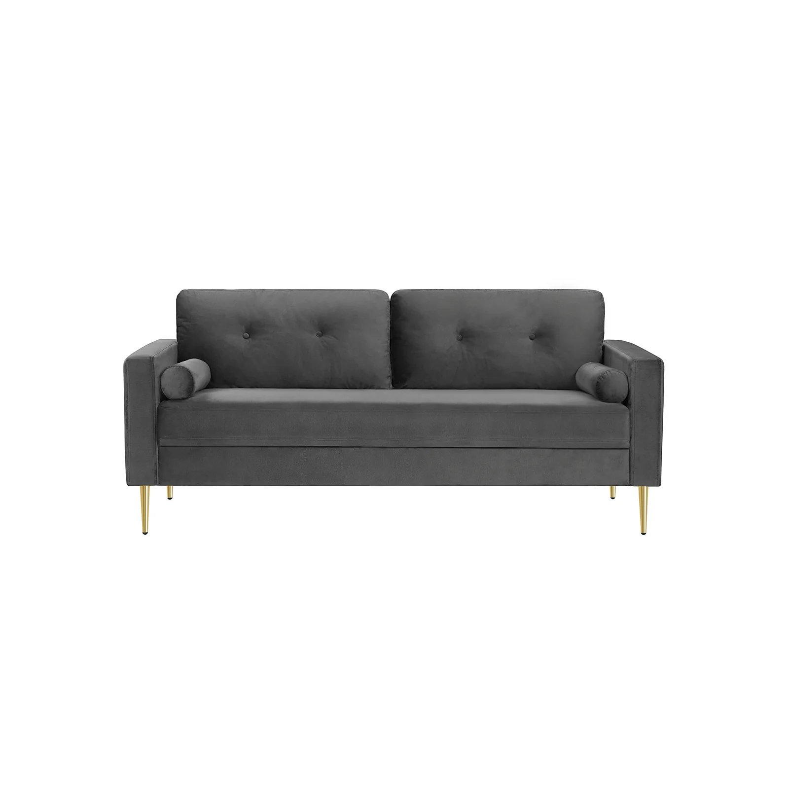 Sofa z aksamitną tapicerką i metalowymi nogami - Image 2