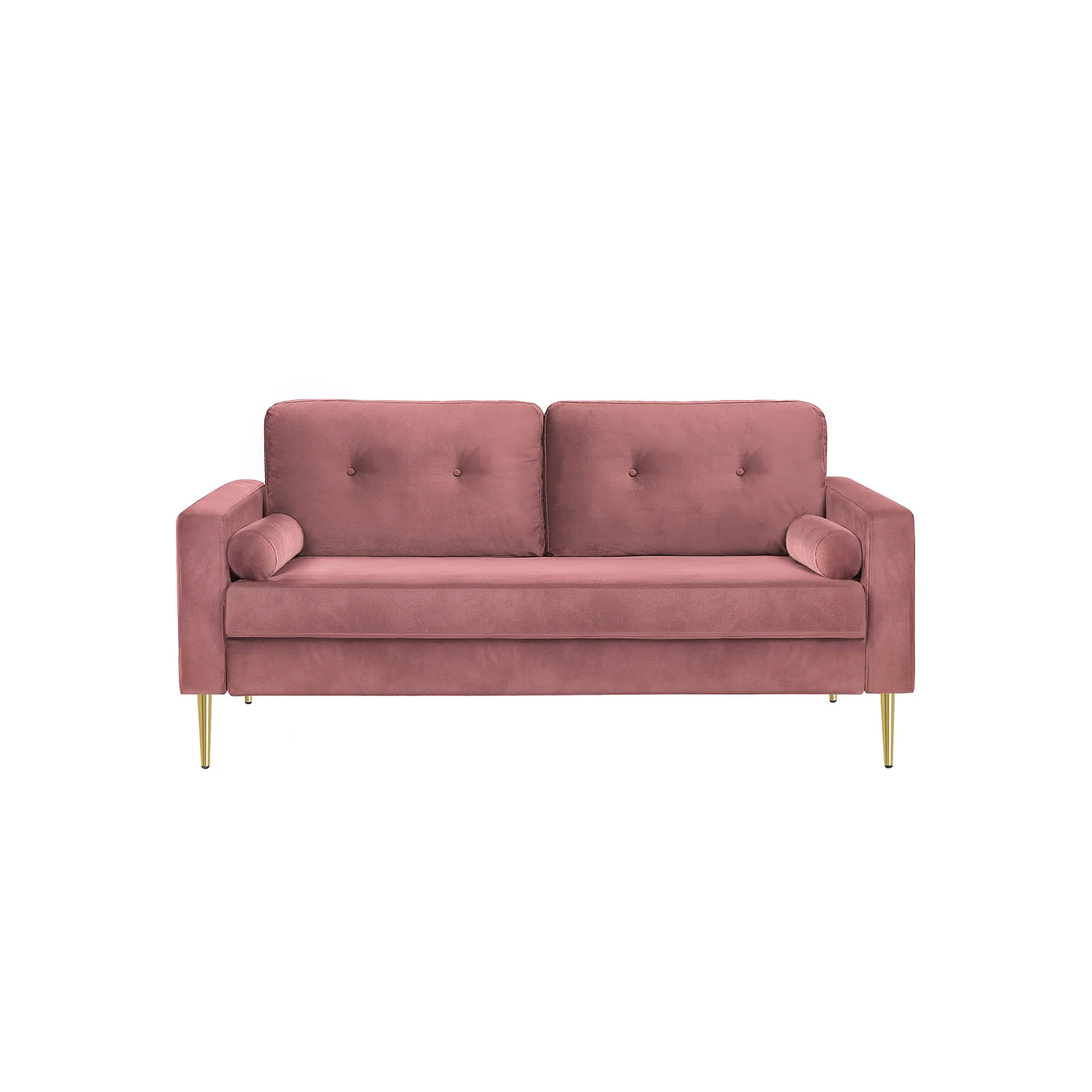 Sofa z aksamitną tapicerką i metalowymi nogami - Image 3